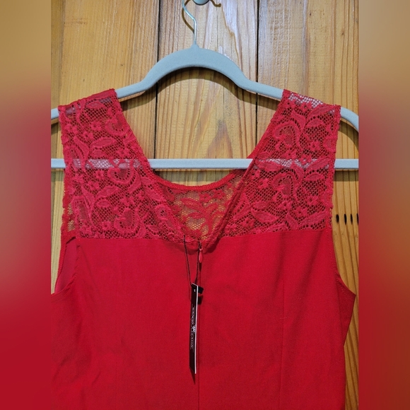 Elegant Red Lace Wedding Dress - Picture 8 of 12